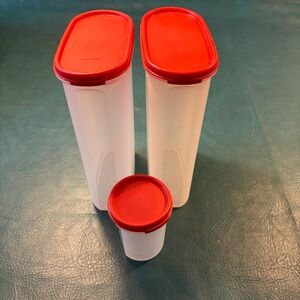 Tupperware modular mates Storage Containers with Red Lids - Set of 3